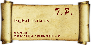 Tejfel Patrik névjegykártya